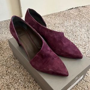 COCLICO purple suede low heel.